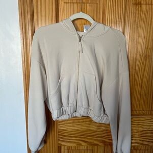Windsor Beige Zip-Up Hoodie